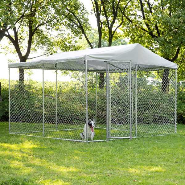 Vivijason Outdoor Large Dog Kennel Heavy Duty Fence Dog Cage With